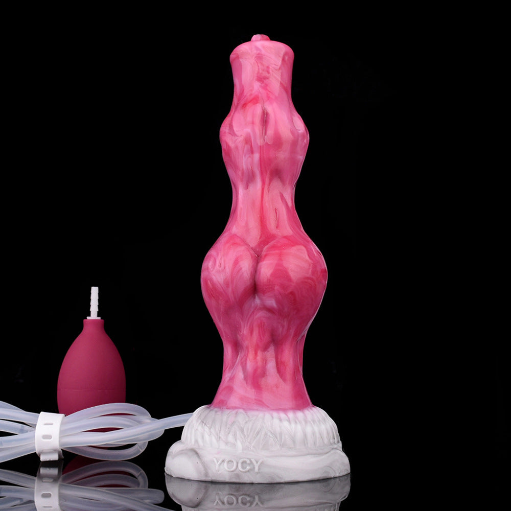 DILDO SQUIRTING POUR CHIEN EN SILICONE 8 POUCES ROSE