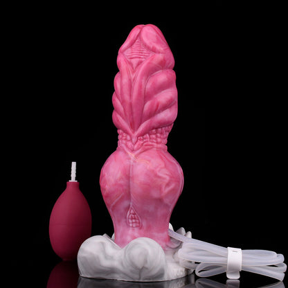 Gode ​​gicleur monstre noué en silicone de 20,3 cm, rose