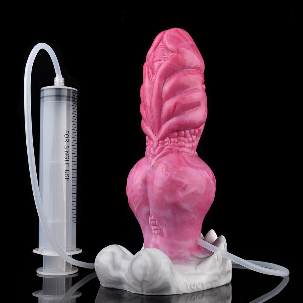 Gode ​​gicleur monstre noué en silicone de 20,3 cm, rose