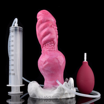 Gode ​​gicleur monstre noué en silicone de 20,3 cm, rose