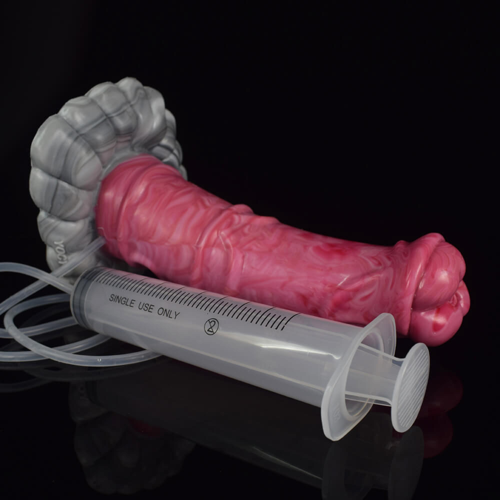 DILDO SQUIRTING CHEVAL SILICONE 8 POUCES ROUGE