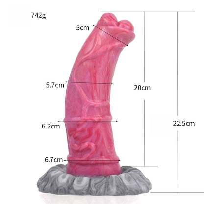 DILDO SQUIRTING CHEVAL SILICONE 8 POUCES ROUGE