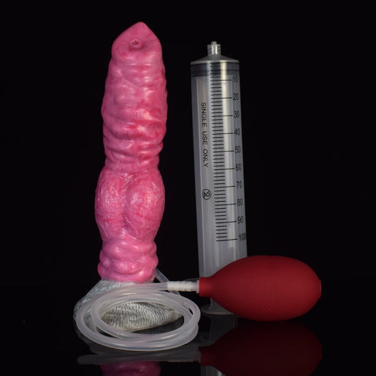 SQUIRTING DILDO DOG SILICONE 8 INCH RED