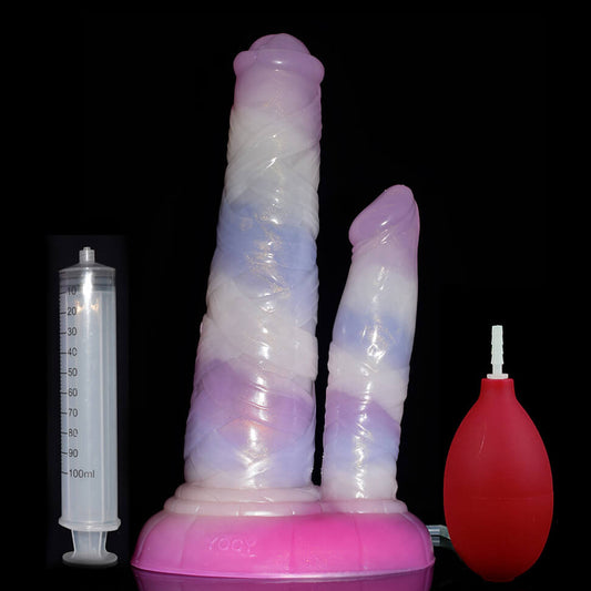 DOUBLE DILDO SQUIRTING SILICONE 9 INCH