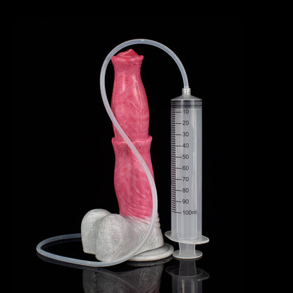 DILDO SQUIRTING CHEVAL SILICONE 9 POUCES ROUGE