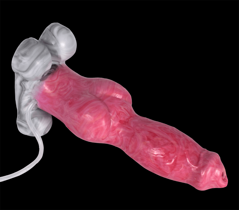 SQUIRTING DILDO DOG SILICONE 9 RED