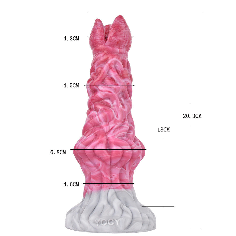 Gode ​​gicleur monstre en silicone de 20,3 cm, rose