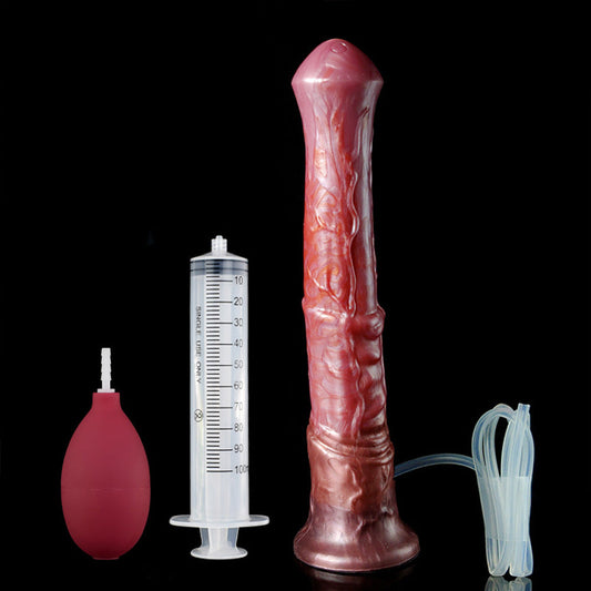 SQUIRTING DILDO HORSE LONG 11 INCH RED