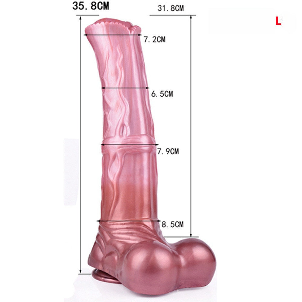 ÉNORME GODE HORSED SILICONE 14 POUCES ROSE