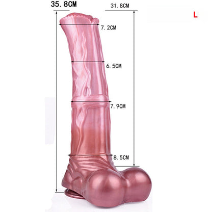 ÉNORME GODE HORSED SILICONE 14 POUCES ROSE