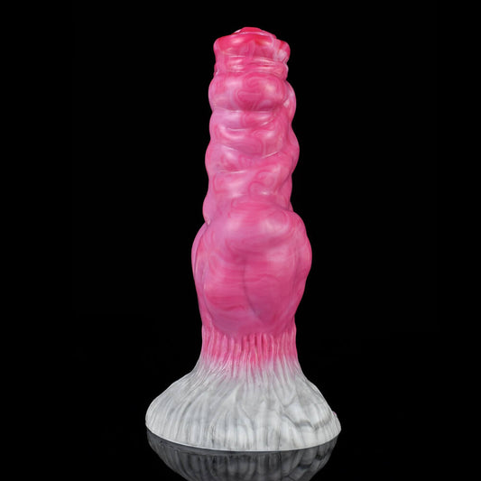 DILDO POUR CHIEN EN SILICONE NOUÉ 7 POUCES ROSE