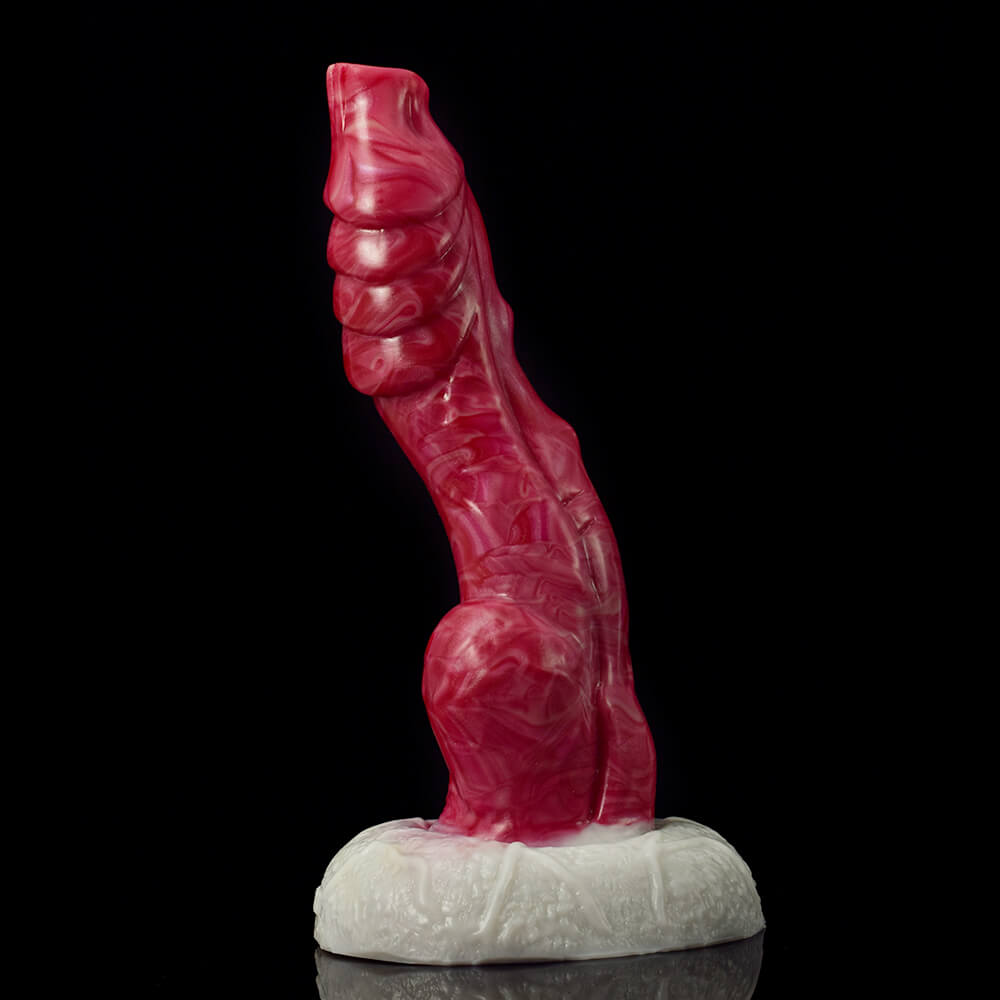 a pink knotted dildo