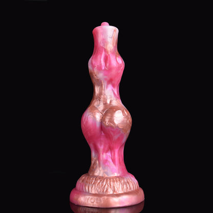 DILDO POUR CHIEN NOUÉ EN SILICONE 8 POUCES ROSE