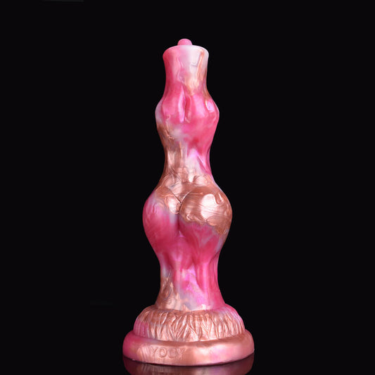 DOG DILDO KNOTTED SILICONE 8 INCH PINK