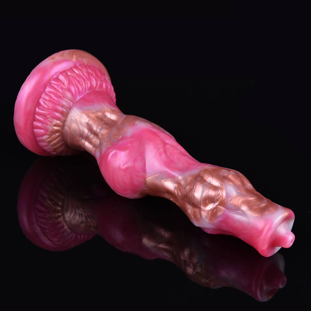 DILDO POUR CHIEN NOUÉ EN SILICONE 8 POUCES ROSE