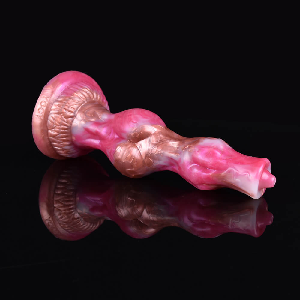 DILDO POUR CHIEN NOUÉ EN SILICONE 8 POUCES ROSE