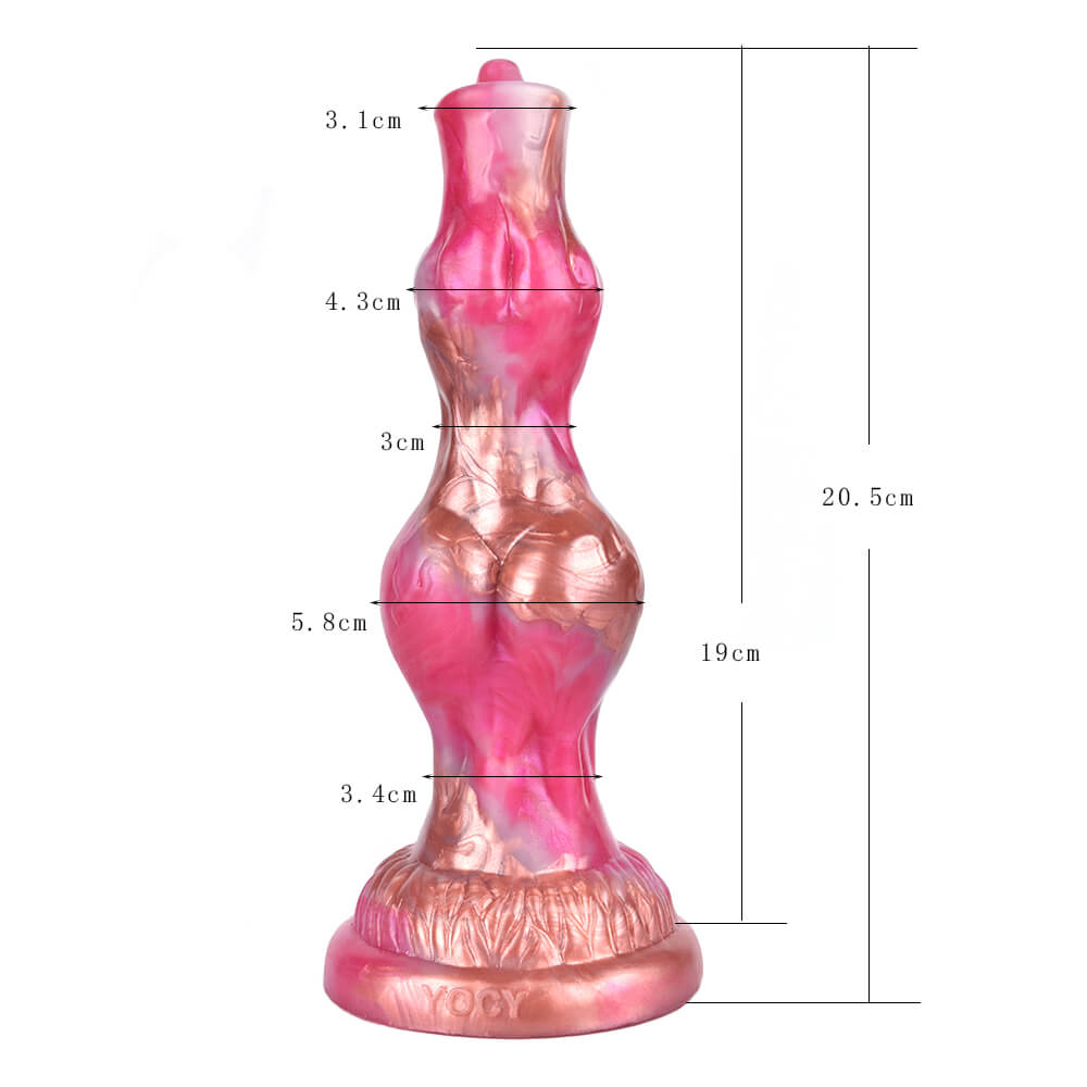 DILDO POUR CHIEN NOUÉ EN SILICONE 8 POUCES ROSE