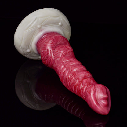 a pink knotted dildo