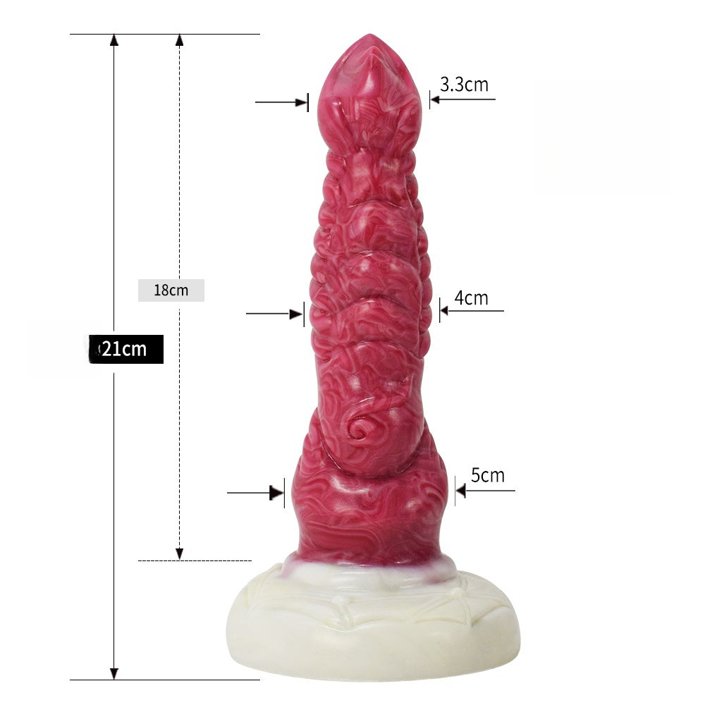 a pink knotted dildo