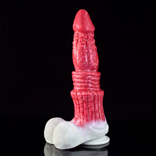 a knotted pink dildo