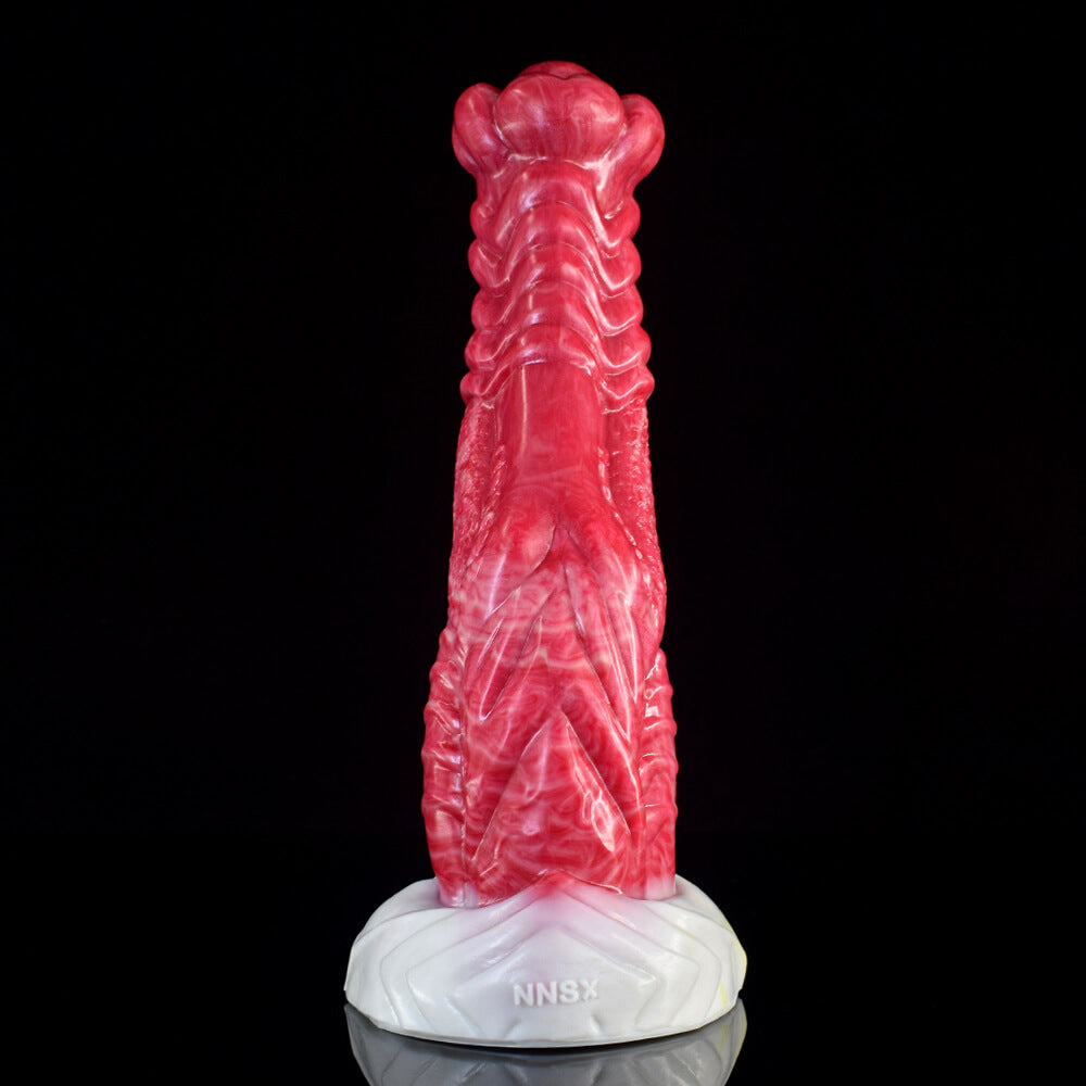 a pink knotted dildo