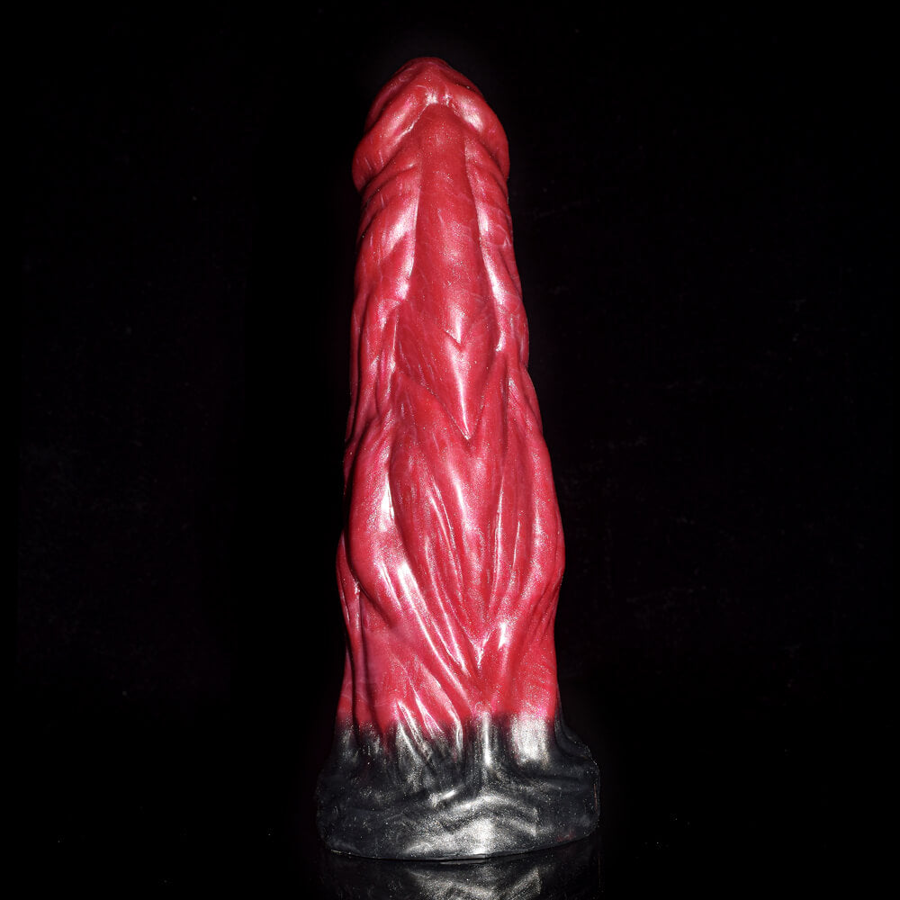 DILDO NOUÉ MONSTRE SILICONE 6 POUCES ROUGE