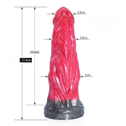 DILDO NOUÉ MONSTRE SILICONE 6 POUCES ROUGE