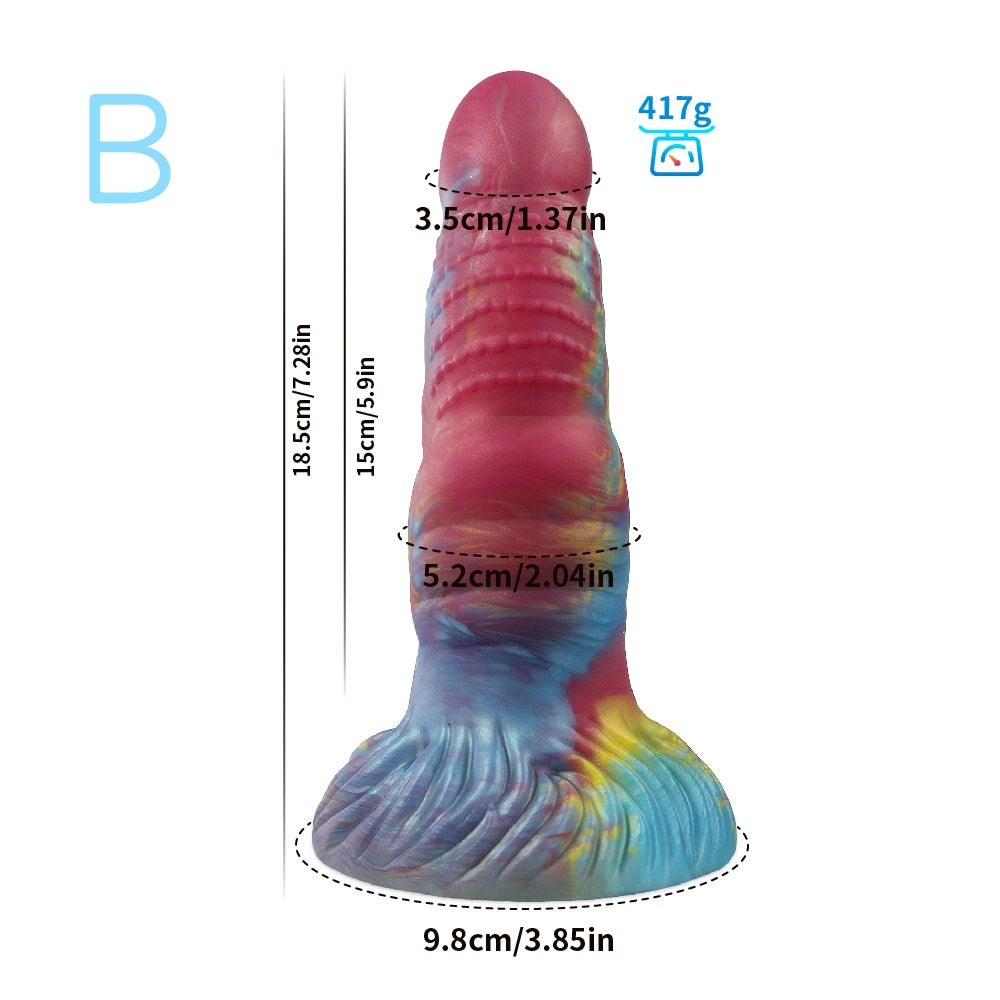 MONSTER DILDO KNOTTED SILICONE 7 INCH