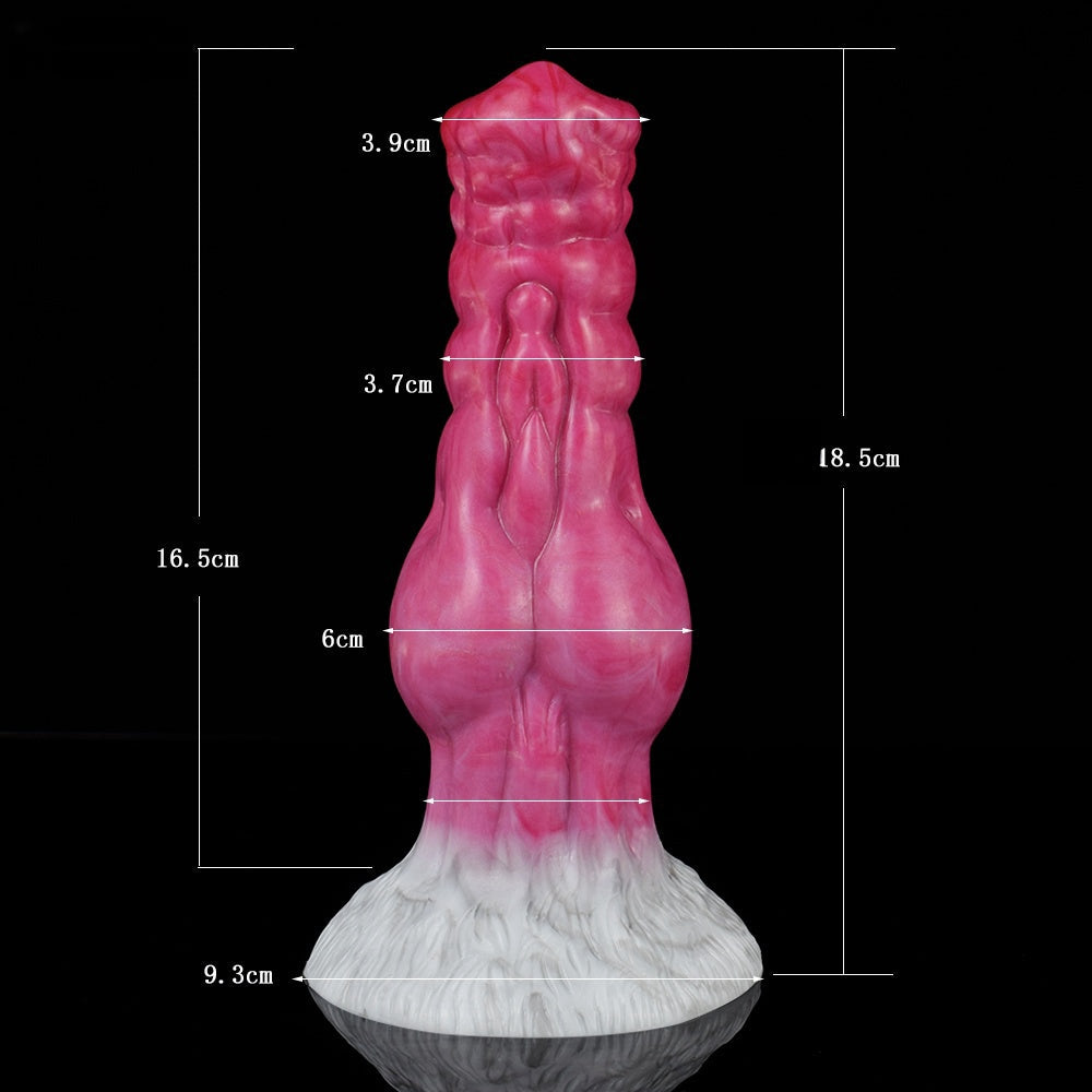 MONSTER DILDO KNOTTED SILICONE 7 INCH PINK