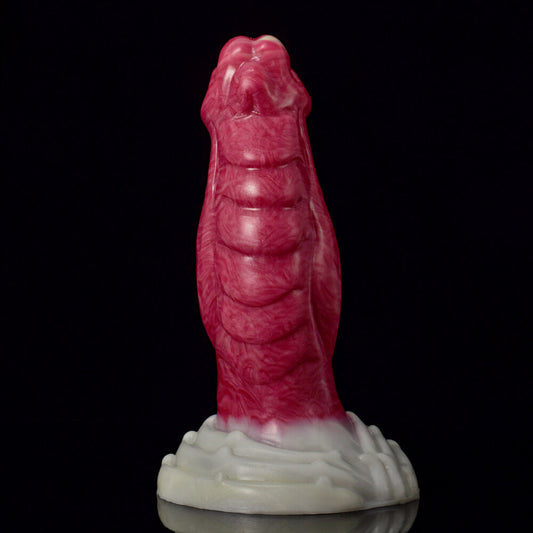 a pink knotted dildo