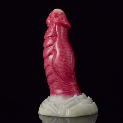 a pink knotted dildo