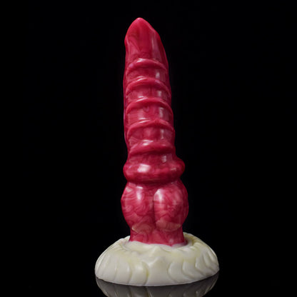 a pink knotted dildo