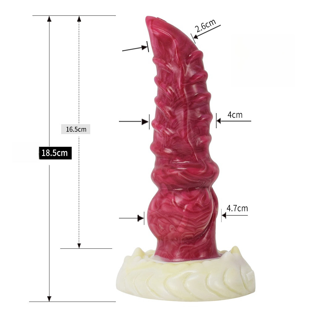 a pink knotted dildo