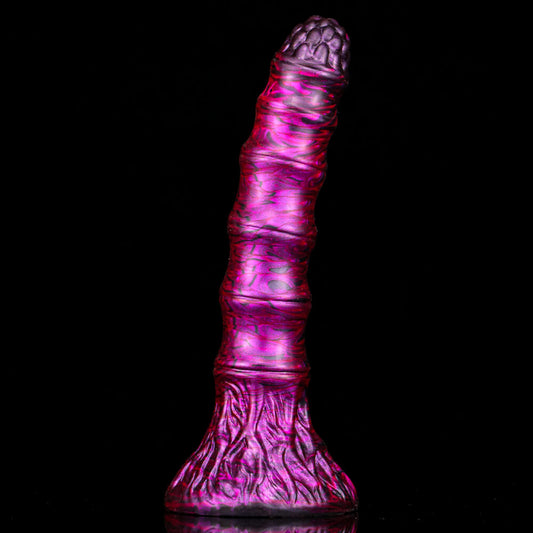 KNOTTED DILDO MONSTER SILICONE 7 INCH PURPLE