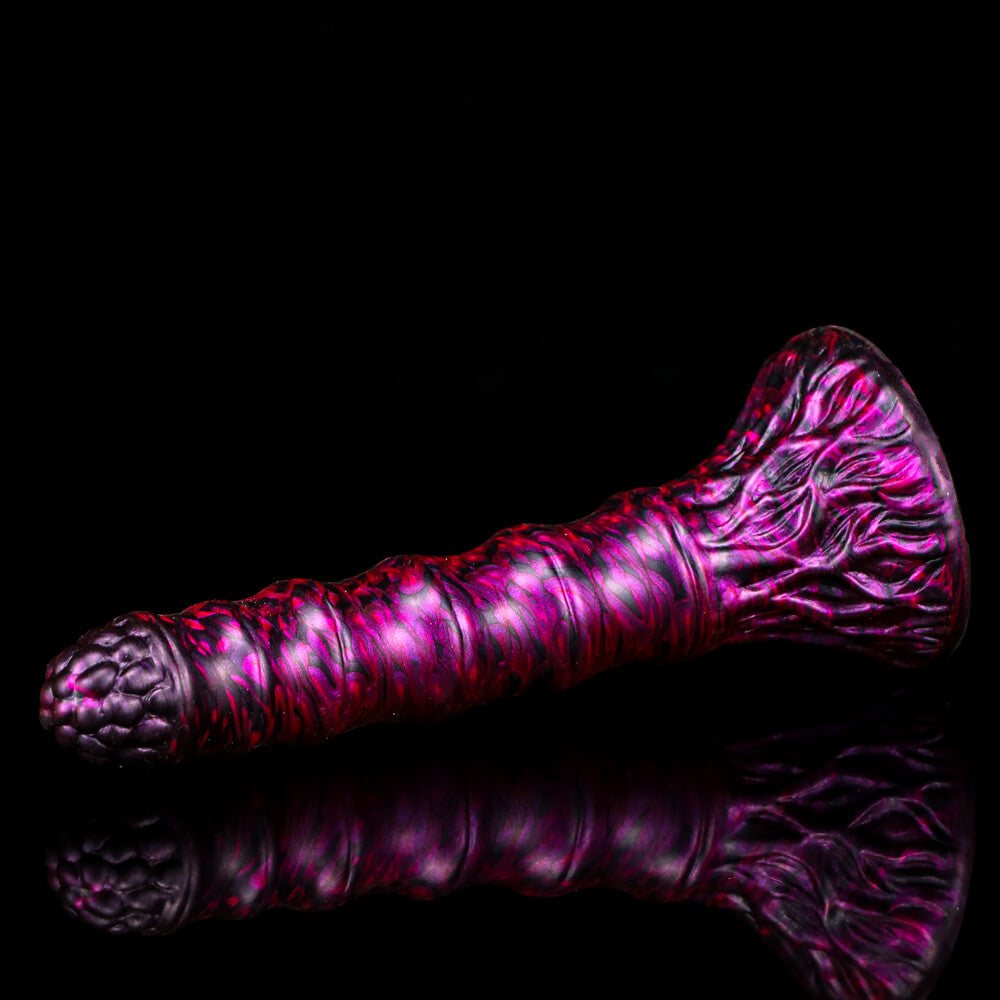 KNOTTED DILDO MONSTER SILICONE 7 INCH PURPLE