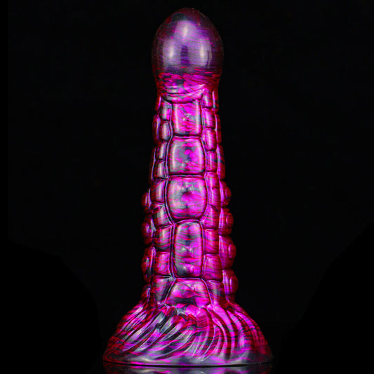 MONSTER DILDO KNOTTED FANTASY SILICONE 7 INCH PURPLE