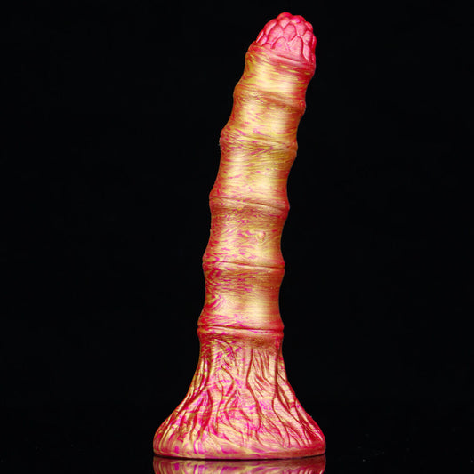 KNOTTED DILDO MONSTER SILICONE 7 INCH GOLD