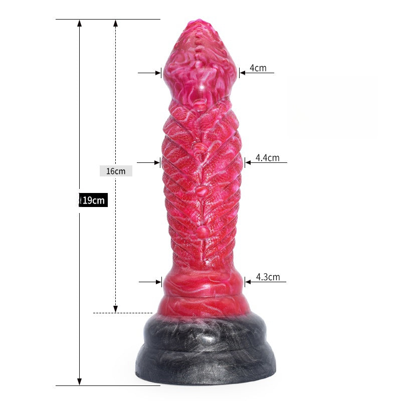 Gode ​​Monstre Noué En Silicone 7 Pouces Rouge