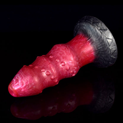 DILDO NOUÉ FANTASY SILICONE 7 POUCES ROUGE