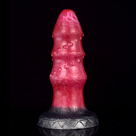 DILDO NOUÉ FANTASY SILICONE 7 POUCES ROUGE