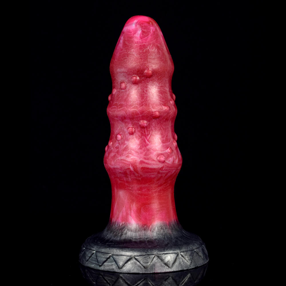 DILDO NOUÉ FANTASY SILICONE 7 POUCES ROUGE