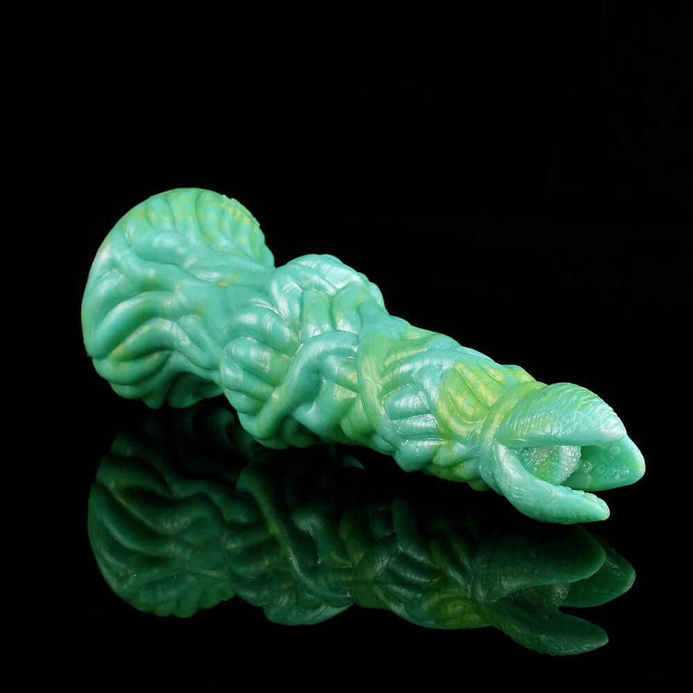 DILDO NOUÉ MONSTRE SILICONE 8 POUCES VERT