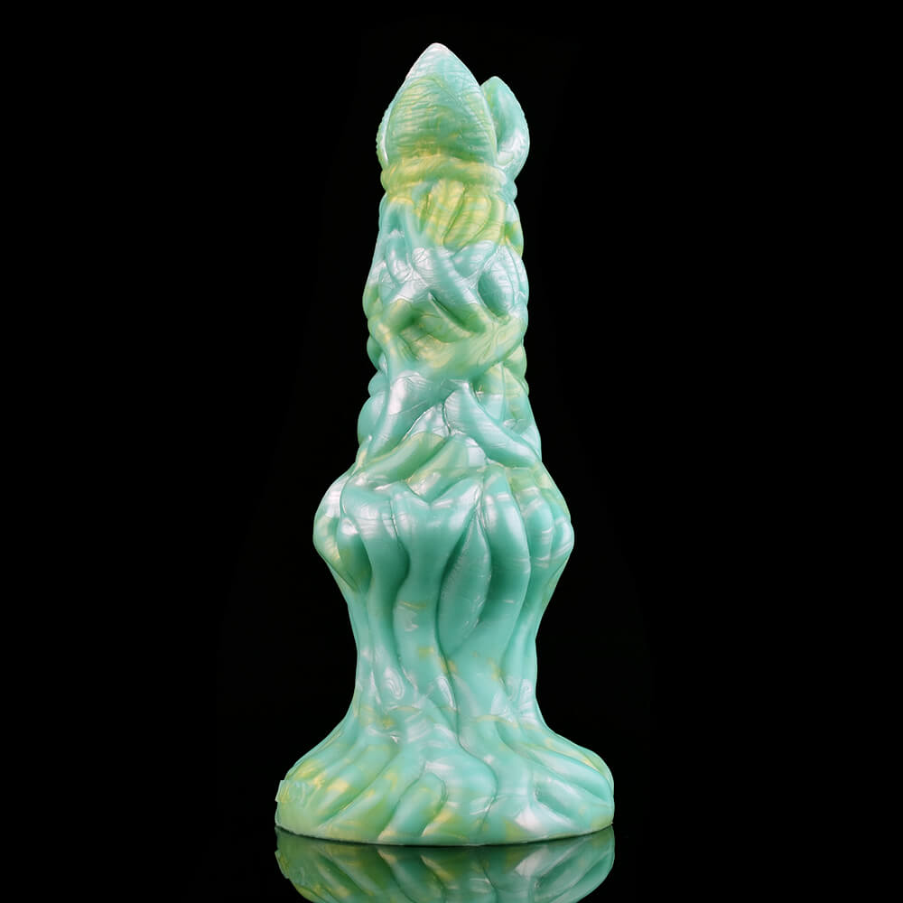 DILDO NOUÉ MONSTRE SILICONE 8 POUCES VERT