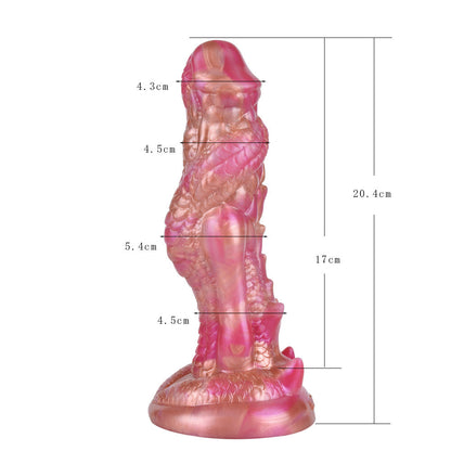 MONSTER DILDO KNOTTED SILICONE 8 INCH PINK