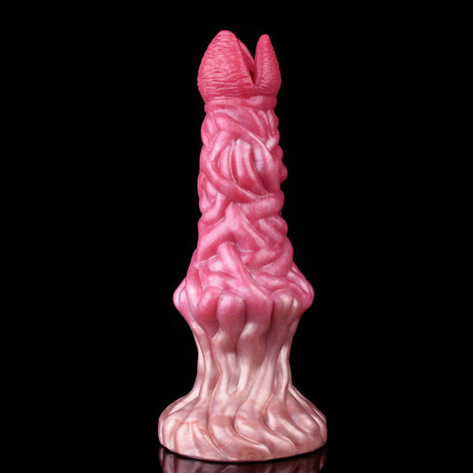 MONSTER DILDO KNOTTED FANTASY SILICONE 8 INCH PINK