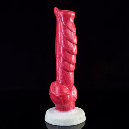 a pink knotted dildo