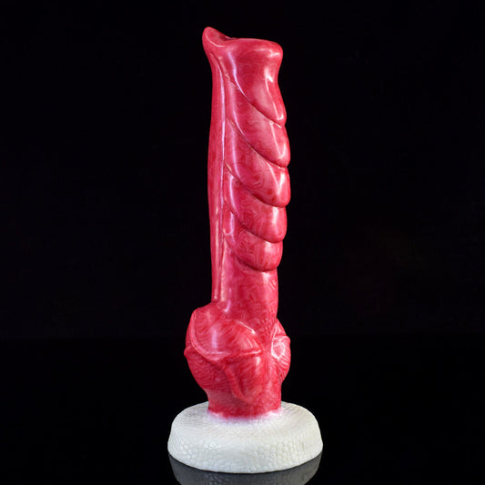 a pink knotted dildo
