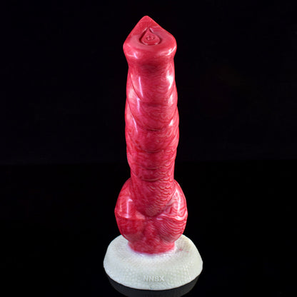 a pink knotted dildo