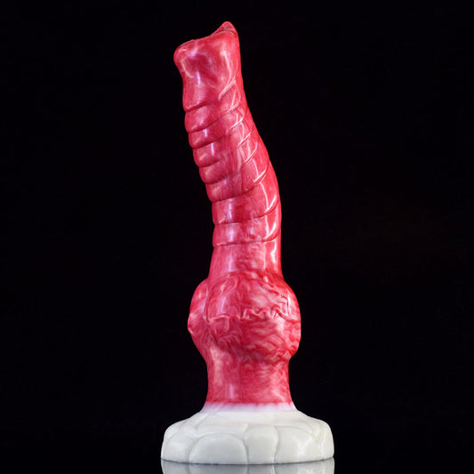a pink knotted dildo