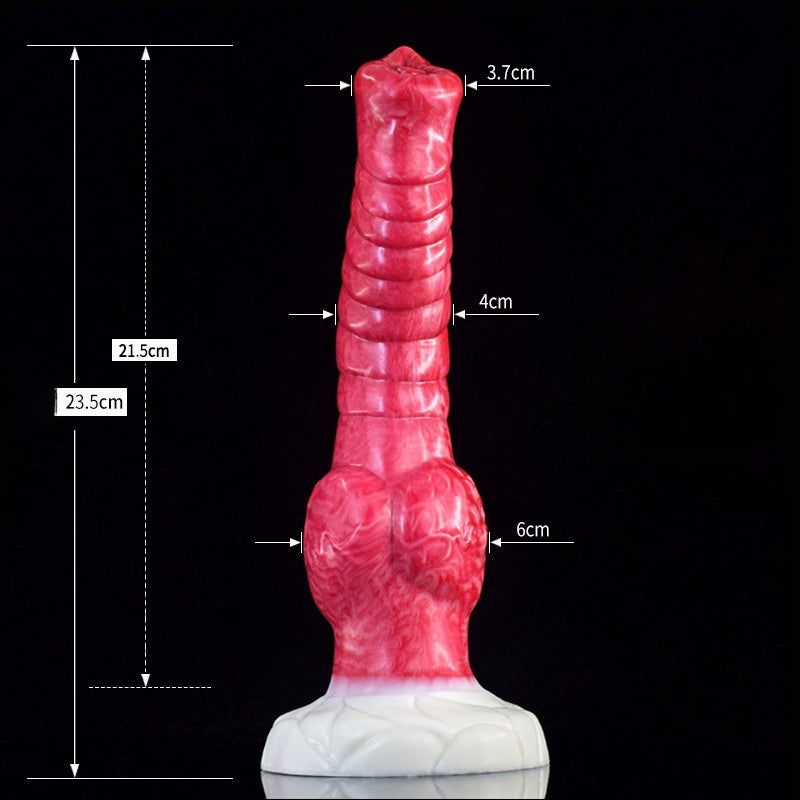 a pink knotted dildo